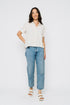 Nina-Roll Cuff Short Sleeve Shirt